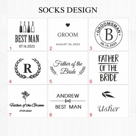 Navy blue (midnight) socks for Father of the Bride with custom design