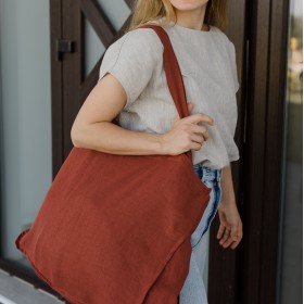 Burnt orange tote bag