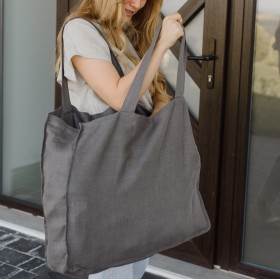 Charcoal gray tote bag