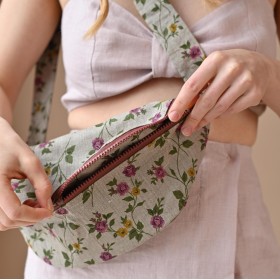 Natural floral banana bag