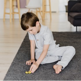 Light gray boys pajama - t-shirt and pants set