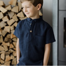 Navy blue boys pajama - t-shirt and shorts set