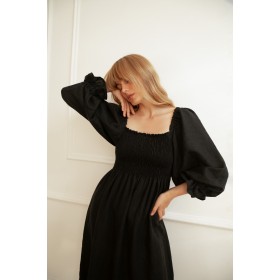 Black smocked dress Baila