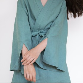 Sea blue kimono Kim & culottes Kami set for women