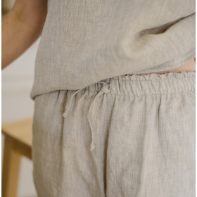 Natural elastic drawstring waist pants Erin