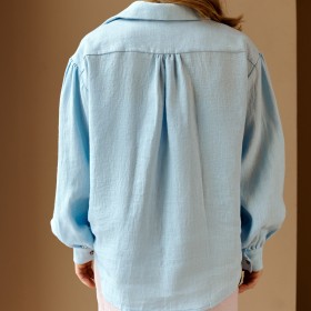 light blue loose casual collared shirt Etta Puff