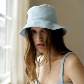 Light blue women sun bucket hat